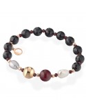 Bracciale Lelune Glamour - Carmen - Agata Nera - Giada Rossa-LGBR595.1