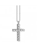 Collana Zancan-Oro Bianco 18 kt-Croce-Diamanti Bianchi 0,26 ct-EC684B