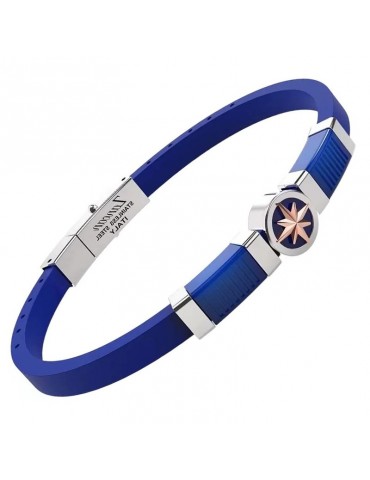 Bracciale Zancan - Silicone Blu - Rosa dei Venti - Rose Gold - EHB427