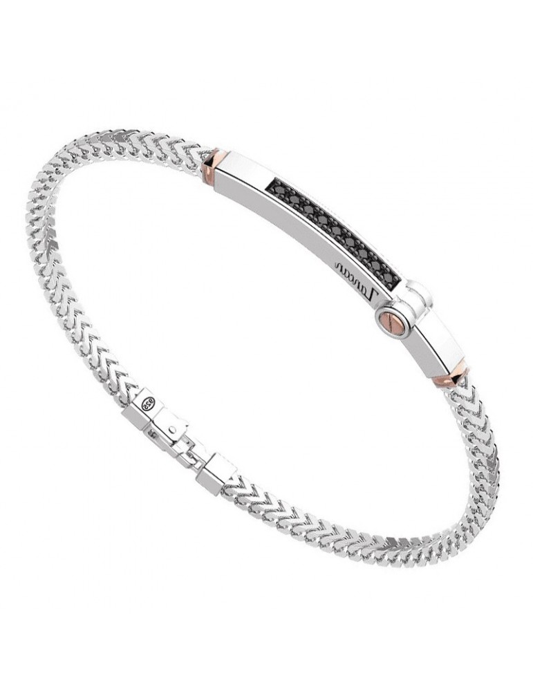 Zancan Bracelet - Alpha - Rose Gold Inserts - Black Spinels - EXB895R