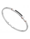 Zancan Bracelet - Alpha - Rose Gold Inserts - Black Spinels - EXB895R