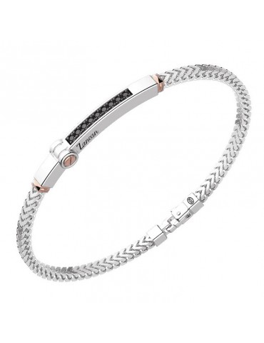 Zancan Bracelet - Alpha - Rose Gold Inserts - Black Spinels - EXB895R 2