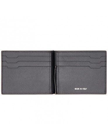 Pineider Money Clip - Black Calfskin -Card Holder-P737XS18504056 2
