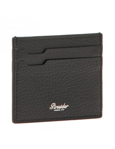 Porta Carte di Credito Pineider-Pelle di Vitello Nera-4 Scomparti-P737XS18508056 2