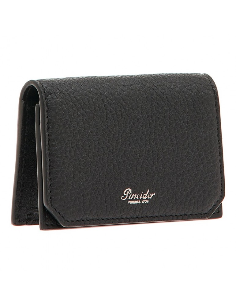 Porta Carte Pineider - Bottalato-Pelle di Vitello Nera-Patta-PAS548056