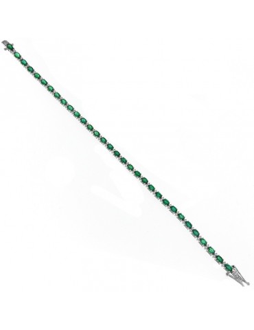Picca Tennis Bracelet with Diamonds and Emeralds for Women - 0 2