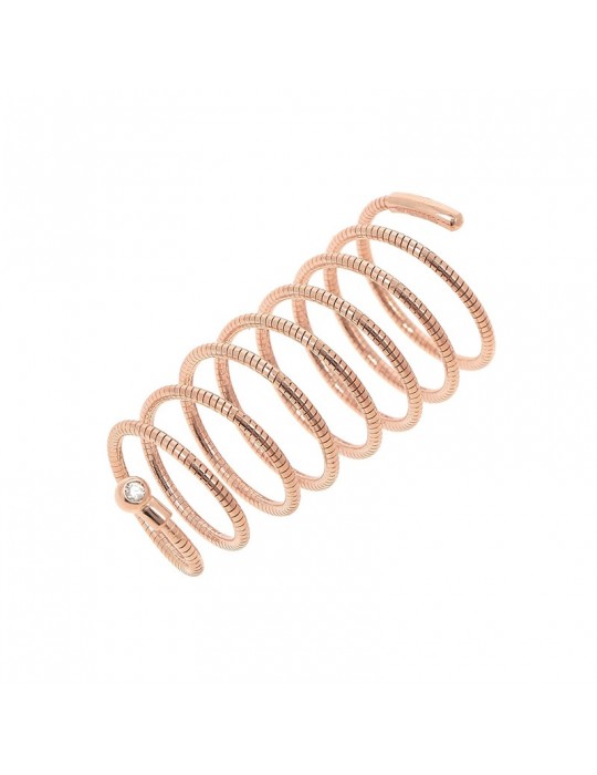 Pesavento Ring - DNA Spring Spiral in 925% Pink Silver - 0