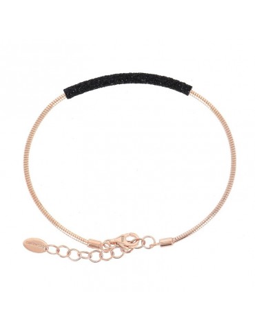 Bracciale Pesavento - DNA Spring in Argento 925% rosa con Polvere di Sogni Nera - WDNAB187