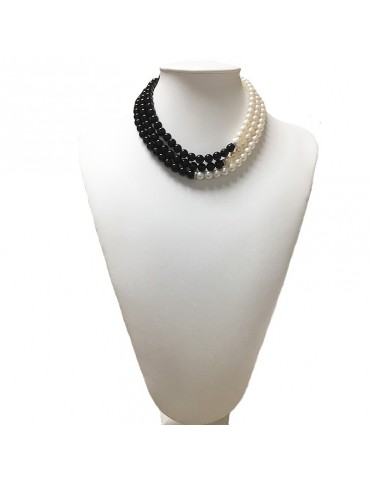 Collana Nimei da Donna - Perle Naturali - Onice Nero - PCL1109