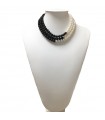 Nimei Woman's Necklace - with Natural Pearls and Black Onyx - 0
