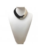 Nimei Woman's Necklace - with Natural Pearls and Black Onyx - 0