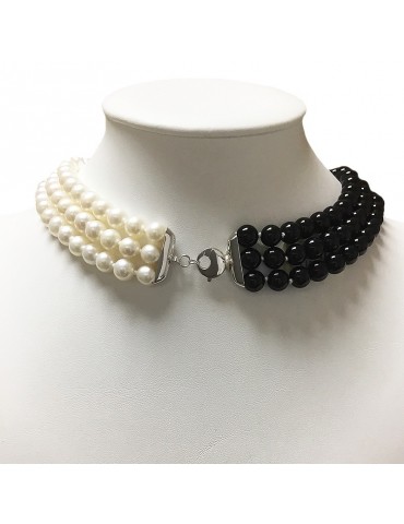Collana Nimei da Donna - Perle Naturali - Onice Nero - PCL1109 2