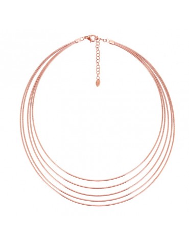 Pesavento Necklace - DNA Spring Multistrand in 925% Pink Silver - 0