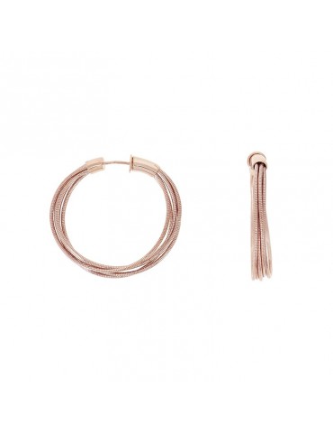 Orecchini Pesavento - DNA Spring a Cerchio Multifilo - Argento 925% Rosa - WDNAO099