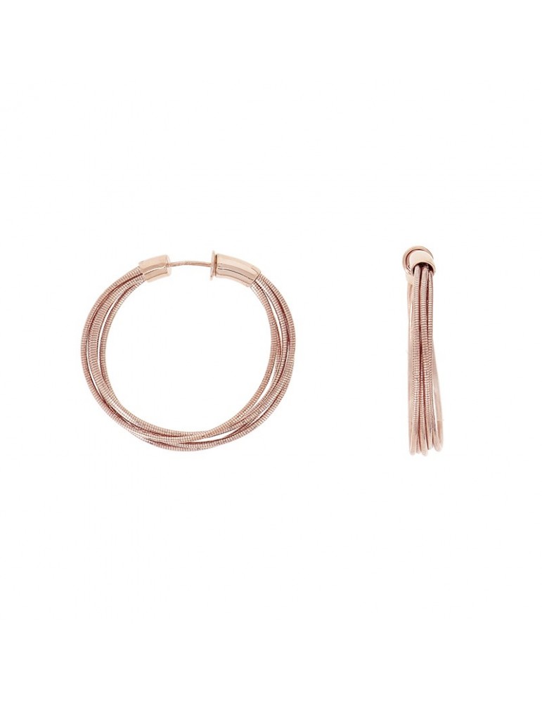 Pesavento Earrings - DNA Spring Multi-strand Hoop in 925% Pink Silver - 0