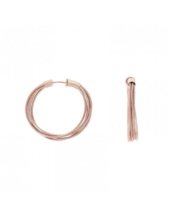Pesavento Earrings - DNA Spring Multi-strand Hoop in 925% Pink Silver - 0