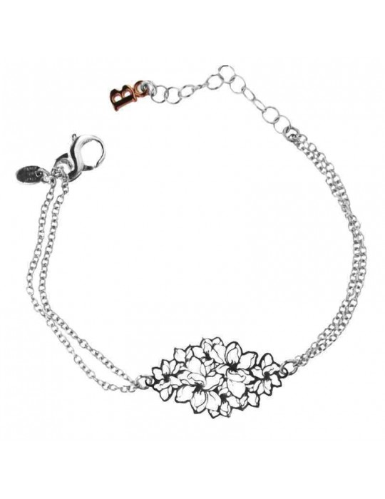 Boccadamo Bracelet - in 925% Rhodium Plated Silver - Floral Texture - BR422