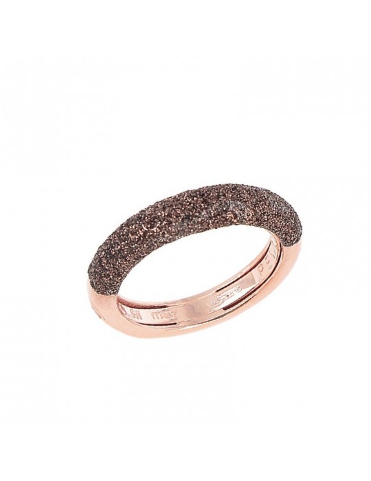 Pesavento Ring - Polvere di Sogni 925% Pink Silver Band with Bronze Pav - 0