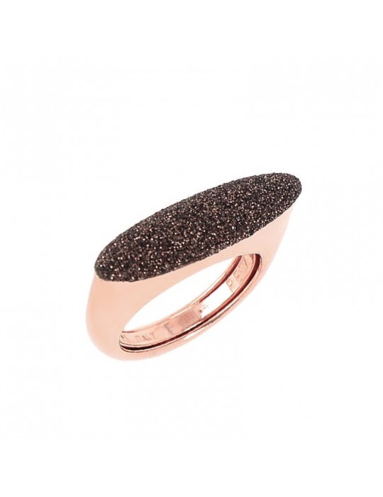 Pesavento Ring - Polvere di Sogni in 925% Silver Oval Pink with Bronze Pav - 0