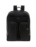 Pineider Backpack - Smooth Calfskin - Black - Double Pocket - PSL007056