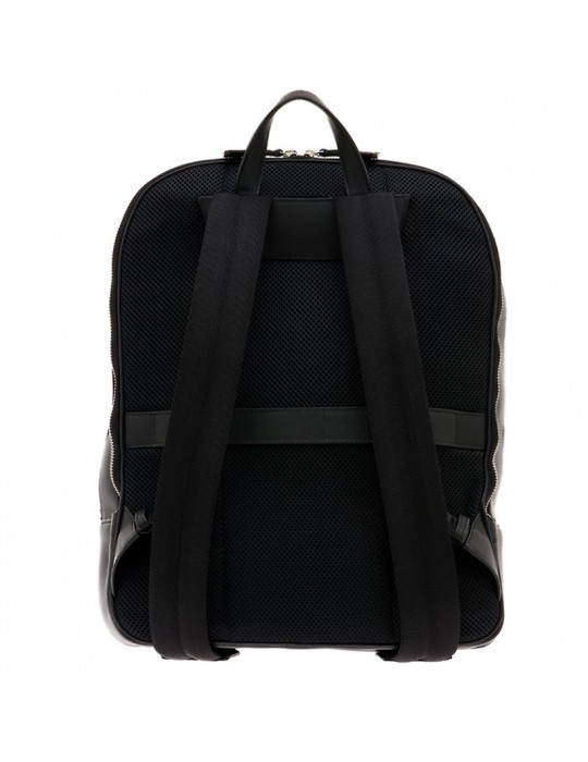 Pineider Backpack - Smooth Calfskin - Black - Double Pocket - PSL007056