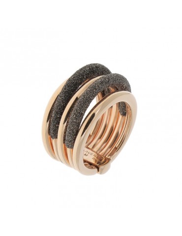 Pesavento Ring - Polvere di Sogni Multi-thread 925% Pink Silver Band with Bronze Pav - 0