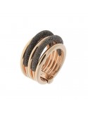Anello Pesavento - Polvere di Sogni Multifilo Fascia - Argento 925% Rosa - Pavè Bronzo - WPLVA724M