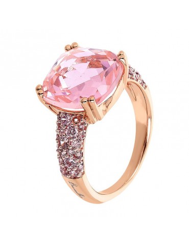 Bronzallure Ring - Prisma Gem Square - Pink - Size 12 - WSBZ02179.TO-12