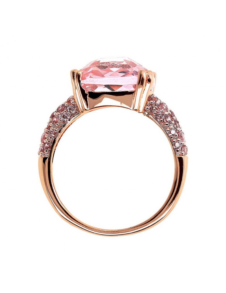 Bronzallure Ring - Prisma Gem Square - Pink - Size 12 - WSBZ02179.TO-12