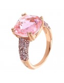 Bronzallure Ring - Prisma Gem Square - Pink - Size 14 -WSBZ02179.TO-14