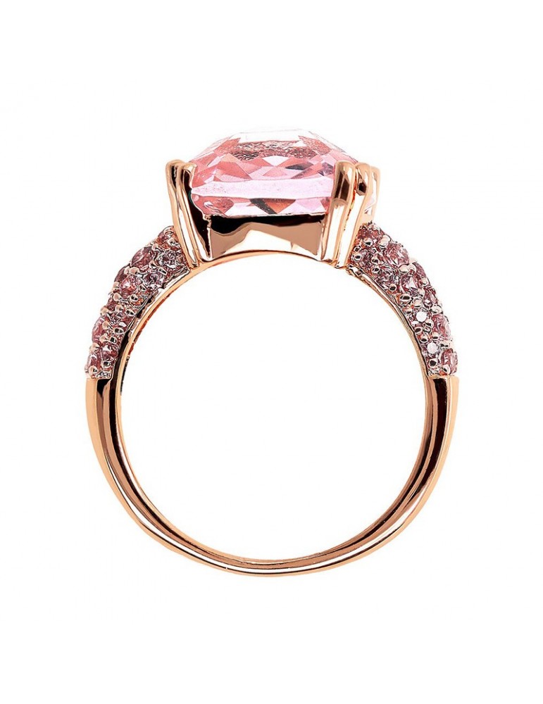 Anello Bronzallure -Prisma Gem Quadrata-Rosa-Misura 14-WSBZ02179.TO-14