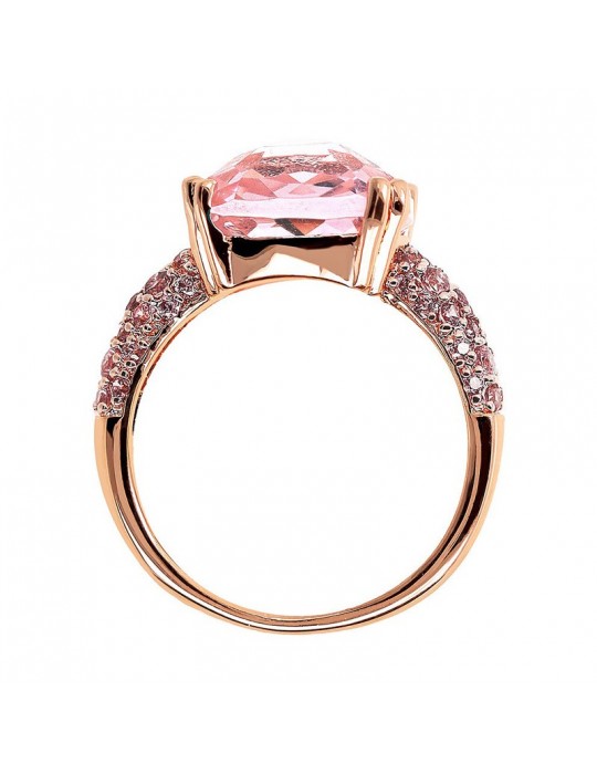 Bronzallure Ring - Prisma Gem Square - Pink - Size 14 -WSBZ02179.TO-14