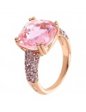 Anello Bronzallure -Prisma Gem Quadrata Rosa-Misura 16-WSBZ02179.TO-16