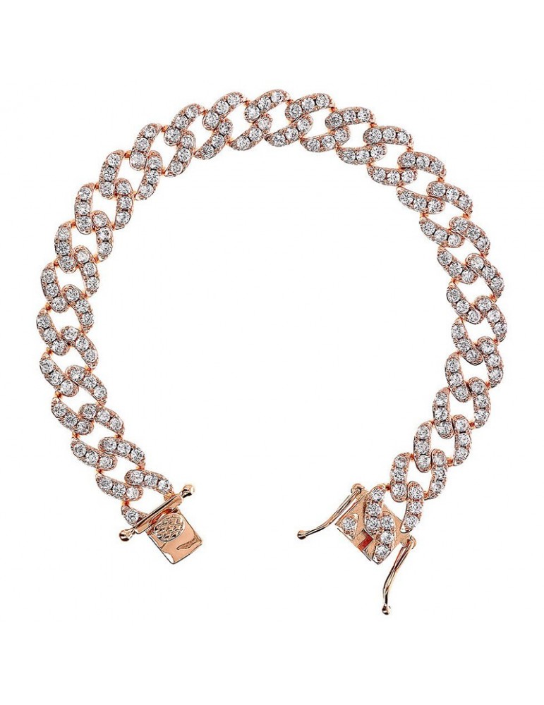 Bronzallure bracelet-Grummetta chain-Cubic Zirconia-WSBZ02327.WHI-CZ-LG