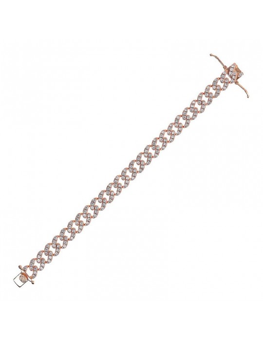 Bronzallure bracelet-Grummetta chain-Cubic Zirconia-WSBZ02327.WHI-CZ-LG