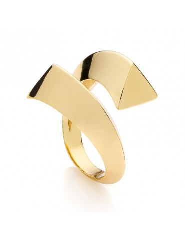 Anello Unoaerre - Dorato - Contrariè - Tubo Triangolare - 10EXA0010G