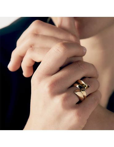 Unoaerre Ring - Gold - Contrariè - Triple Round - 10EXA0020G 2