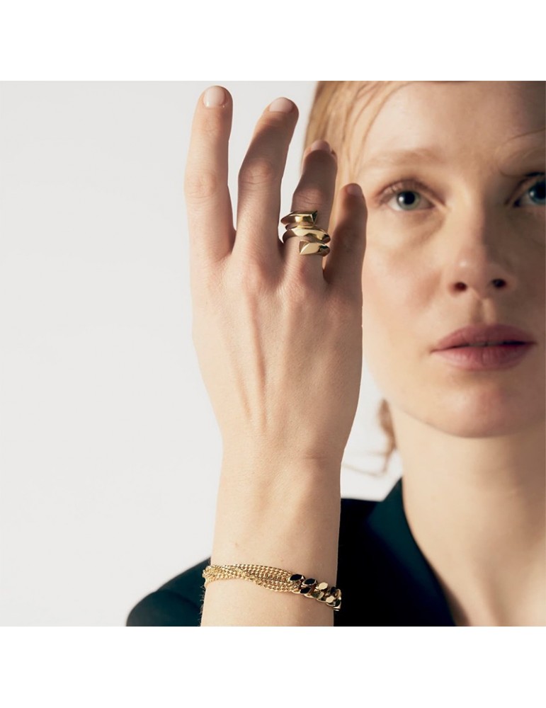 Unoaerre Ring - Gold - Contrariè - Triple Round - 10EXA0020G