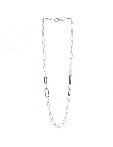 Collana Pesavento - Polvere di Sogni in Argento 925% rosa Lunga con Maglie Ovali - WPLVE2933