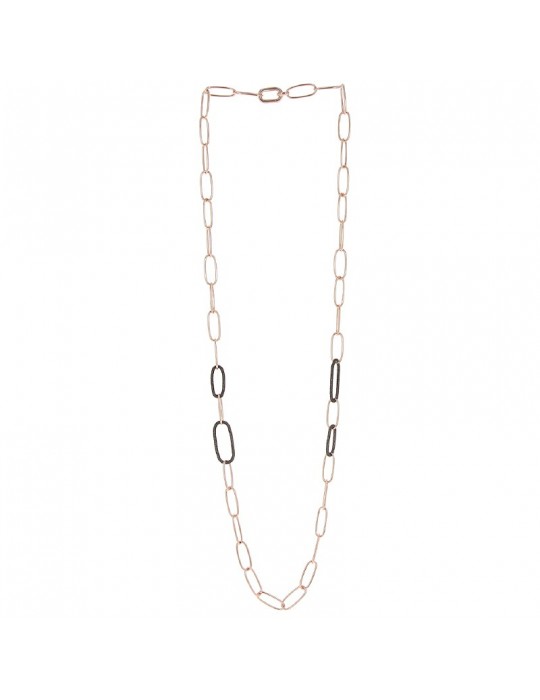 Pesavento Necklace - Polvere di Sogni in 925% Pink Silver Long with Oval Links - 0