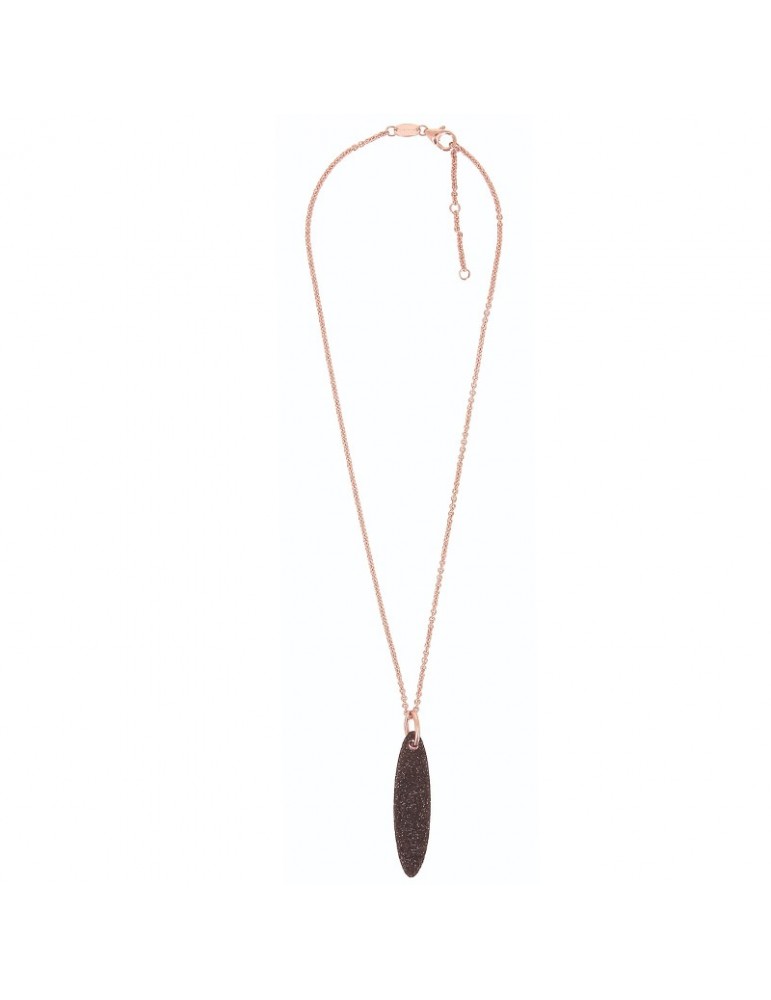 Pesavento Necklace - Polvere di Sogni in 925% Pink Silver Rolo Chain with Oval Shield Pendant - 0