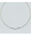 Miluna Women's Necklace with Freshwater Pearls and Diamond Boule - 0