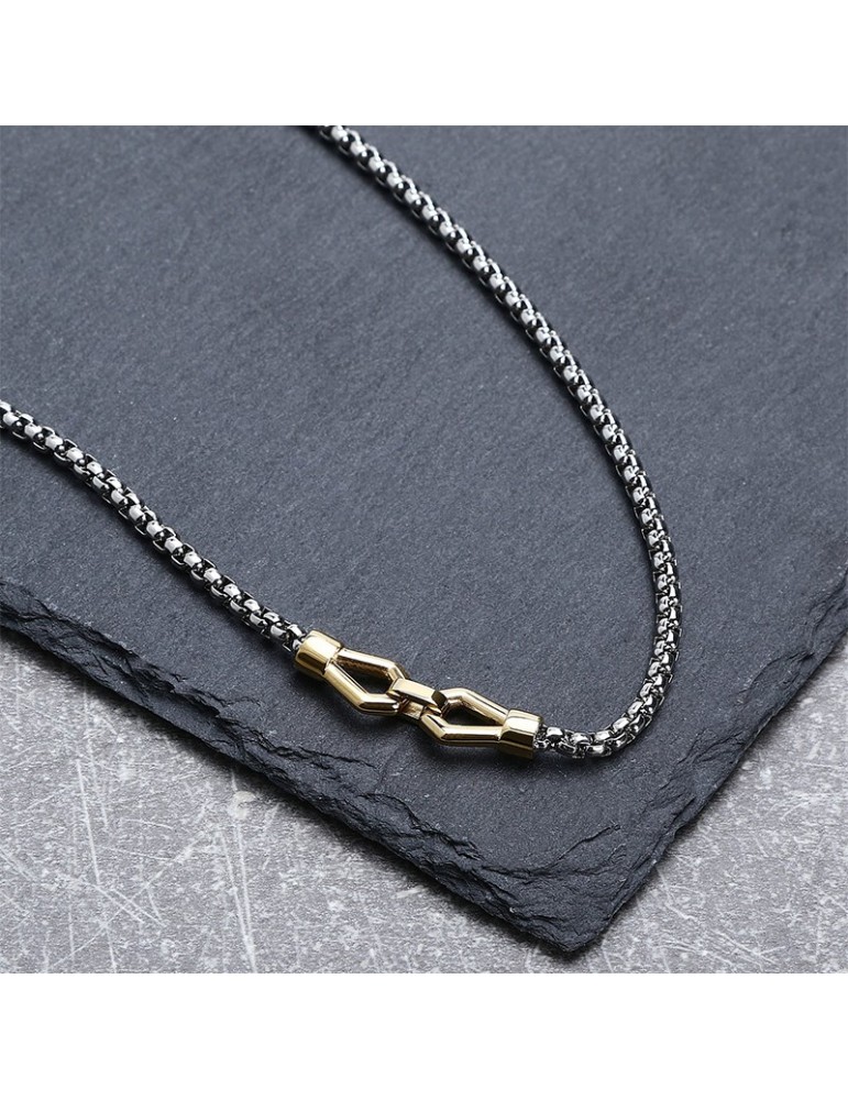 Collana Morellato-Motown-Catena in Acciaio 316L-Dettaglio Gold-SALS88