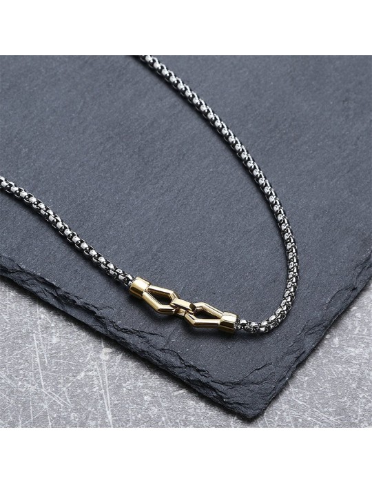 Morellato Necklace-Motown-316L Steel Chain-Gold Detail-SALS88