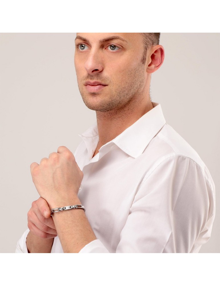Bracciale Morellato-Cross-Acciaio 316L-Giunture Smaltate Silver-SKR58