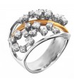 Chimento Ring Woman - in White and Rose Gold with Diamonds - 0