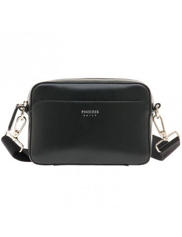Borsa a Tracolla Pineider-Crossbody-Pelle di Vitello Nera Liscia-PSL015056