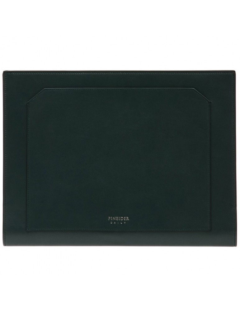 Pineider Document Holder-Green Smooth Leather-Pen Holder-Pocket-PSL704327