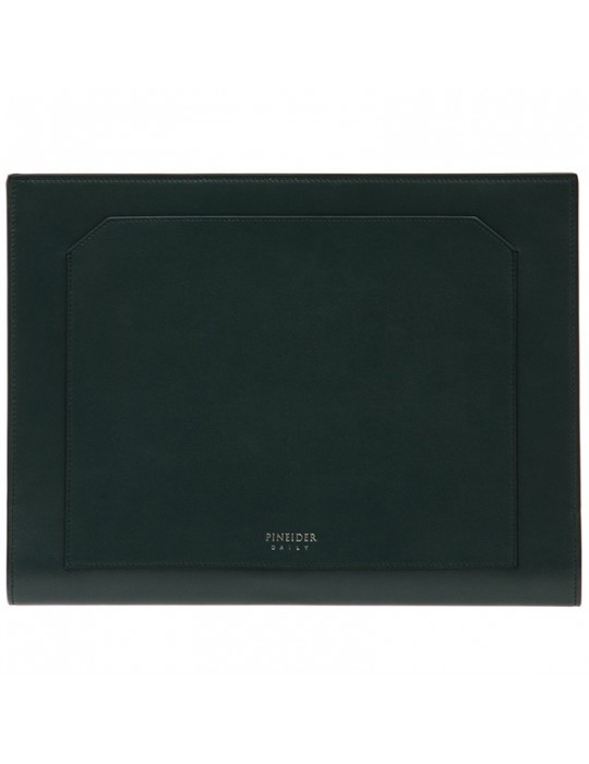 Pineider Document Holder-Green Smooth Leather-Pen Holder-Pocket-PSL704327
