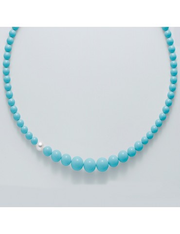 Collana Miluna - Agglomerato Turchese - Perla - PCL4664